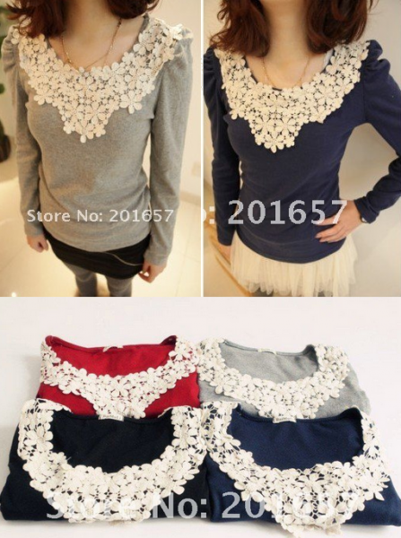 Blusa de Manga com Rendinha